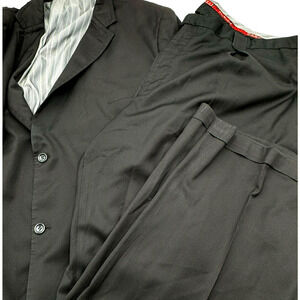 CARAVELLI Men's 2 Piece Black Formal Suit Set Jacket 58 Long Pants 54" Waist